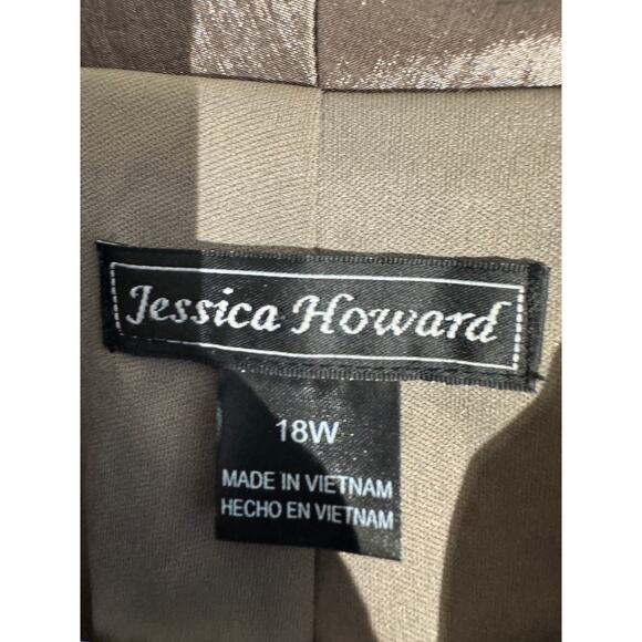 Jessica Howard 2-Piece Mocha Cocktail Dress Set 18W - Picture 7 of 10